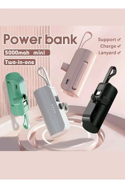 Denx شاحن باور بانك صغير مع منافذ متعددة يدعم الشحن السريع | 5000 مللي أمبير | DX412