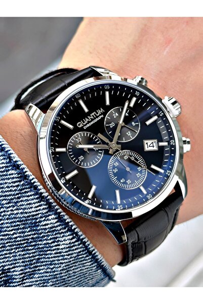 Quantum Fonksiyonlu Siyah-Gümüş Renk Erkek Kol Saati 10 ATM Su Geçirmezlik Çe...
