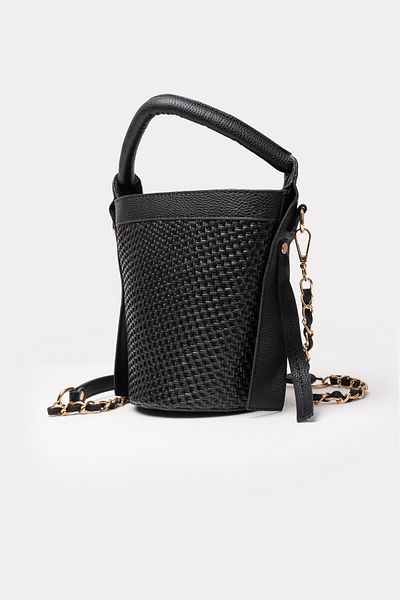ICONE BAG Black Icone Straw Bucket - Geantă de umăr și de mână
