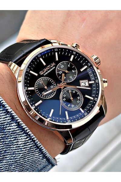 Quantum Black-Copper Color Men's Wristwatch, 10 Atm Water Resist Steel Case Pwg1197Sz