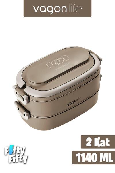Vagonlife 1140ml 2 Layers Stainless Steel Soup Bowl Bento Dining Room - Fflbox10