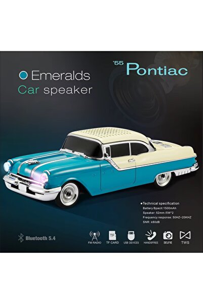 JUNGLEE NOSTALJİK ARABA ŞARJLI LED IŞIKLI KABLOSUZ HOPARLÖR BLUETOOTH SPEAKER...