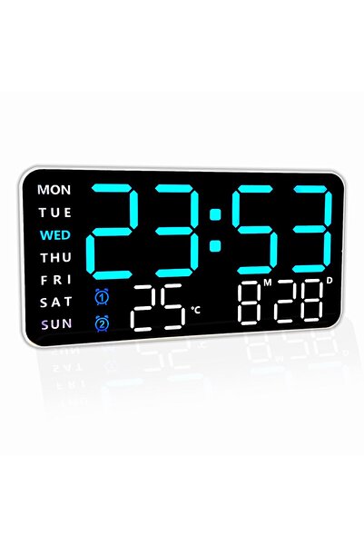 UpWay HD LED Ekranlı Pilli Adaptörlü 2 Alarmlı Sıcaklık Tarih Göstergeli Mavi...