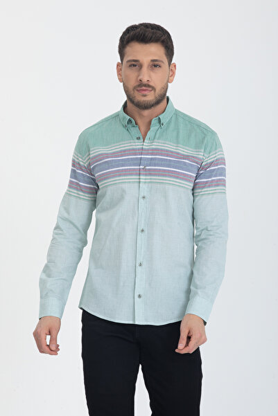 Klothy Чоловіча бавовняна сорочка Slim Fit Pano з можливістю прання