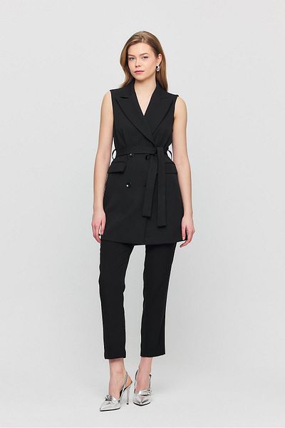 Rays Belted Black Four Button Vest