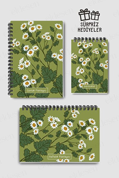 Eldesen Tasarım 3'lü Planlama Seti, Günlük Planlayıcı, Haftalık Planlayıcı, Y...