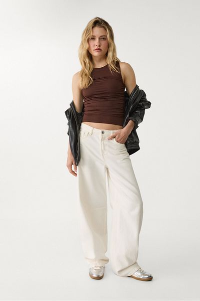 Stradivarius Polyamide draped T-shirt