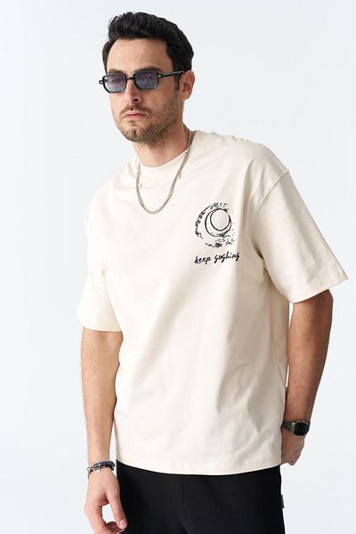CANMODA Μπλουζάκι Unisex Keep Goghing Oversize - Χρώμα πέτρας