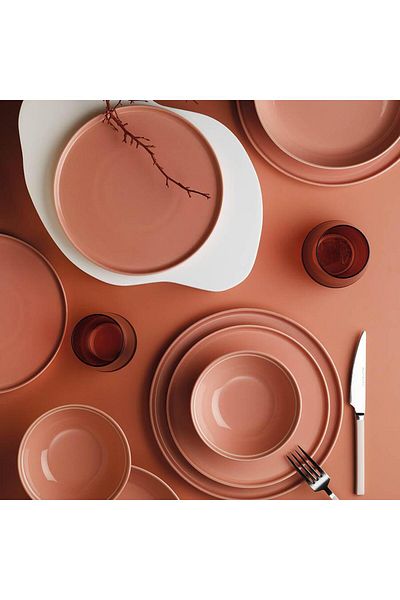 Kütahya Porselen Stolní servírovací sada FIT-C, 24 kusů, 6 osob, porcelán, růžová, porcelán kutahya