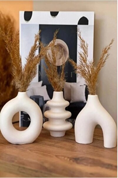 aymumi home Iskandinav Tarzı 3'lü Minimal Vazo Set