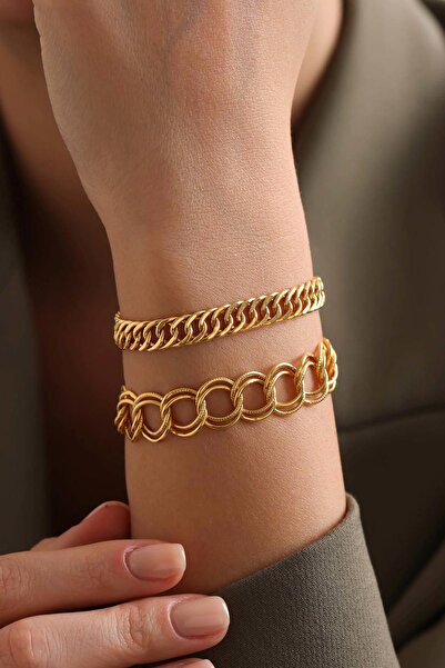 Bayar Gold 14 Ayar Altın Samanyolu ve Gurmet Kombin Bileklik