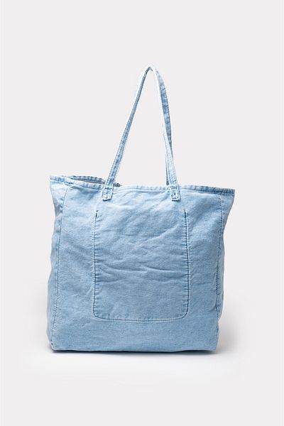 ICONE BAG Geantă tote pentru femei, volum mare, geantă de mână și de umăr cu text imprimat cu blugi și denim