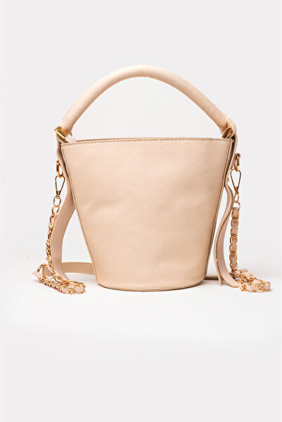 ICONE BAG Τσάντα χειρός και ώμου σε μπεζ Icone Straw Bucket