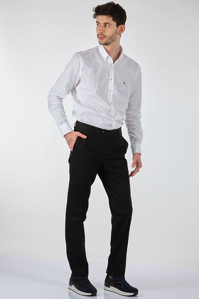 Ecer Ανδρικό παντελόνι Slim Fit Skinny Leg Normal Waist Μαύρο 00536210