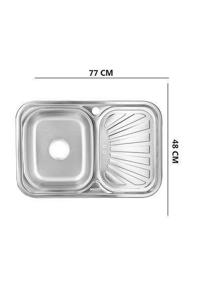Freddo Chiuveta bucatarie Freddo SN9030S, pentru blat, 77x48cm, cuva stanga, anticalcar, inox