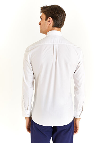 U.S. Polo Assn. Πόλο Ασν. Μακρυμάνικο λευκό ανδρικό πουκάμισο 1838009