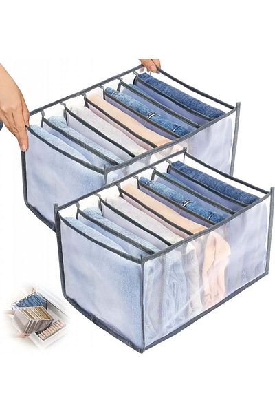 Toovren Set of 2 Toovren clothes organizers, oxford fabric, gray, 36 x 25 x 20 cm