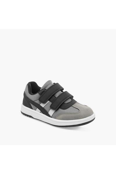 Juniors Panelled Sneakers with Hook and Loop Closure
