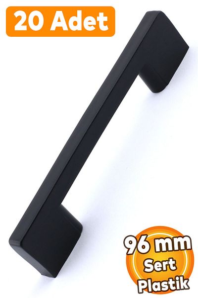 Badem10 (PLASTIC HARD) 20 buc. Pod 96 mm Mobilier negru Sertar de bucătărie Dulap dulap Mâner Mâner