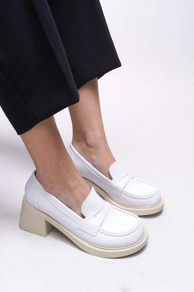 Riccon Γυναικείο Loafer - 0012500   Λευκό δέρμα