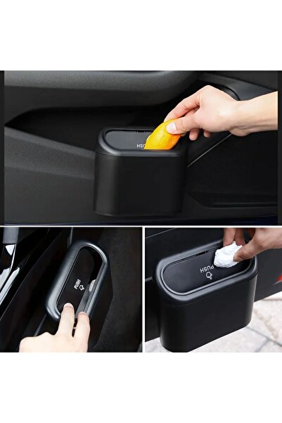 Buffer ® Araç İçi Takılarak Sabitlenebilen Mini Kapaklı Çöp Kovası