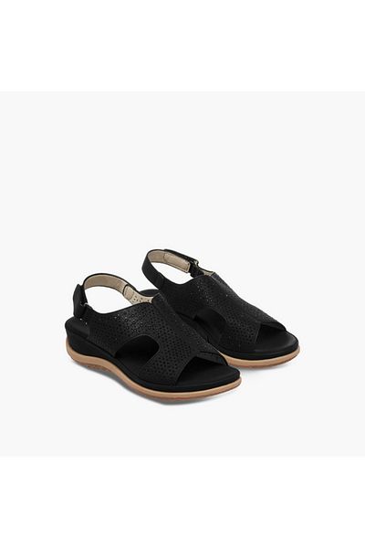 Le Confort Le Confort Laser Cut Detail Strap Sandals with Hook and Loop Closure