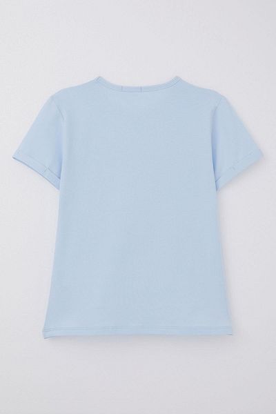 Breeze Girl's T-Shirt Love Themed Sequin Floral Printed 8-14 Years, Light Blue