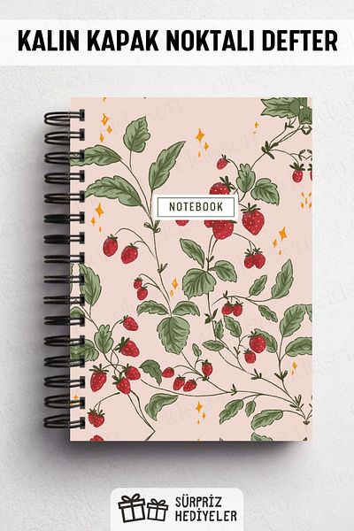 Eldesen Tasarım Spiral Thick Cover Dotted Notebook, A5 Size 80 Sheets 160 Pages, Dotted Notebook