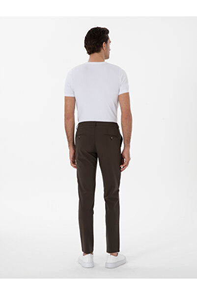 Cacharel Haki Slim Fit Beli Bağcıklı Esnek Klasik Pantolon 50310507-VR027