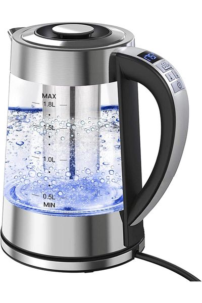 COOYA Electric Kettle, 1.8L Quick Heating with Filter, LED Display, Constant Temperature, Auto Shut Off