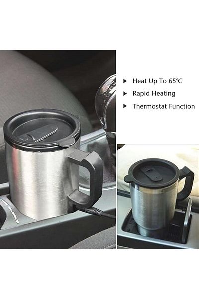 COOYA Electric Kettle, 12V Portable, for Travel, Car, Hot Water Heater Bottle for Making Tea Coffee