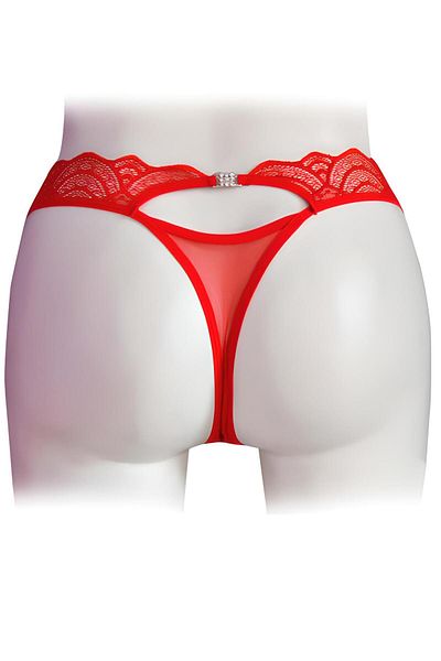 Helena Paris Women's Transparent Stone Lace Detailed Thong Slip (2749)