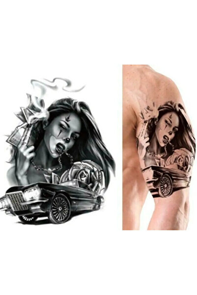 Miyoste Gerçek Dövme Görünümlü Joker Kızı Modelli Araba 3 Boyutlu Tattoo Geçici Dövme