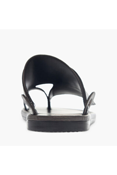 LBL by Shoexpress Textured Slip-On Arabic Sandals with Toe Loop Detail