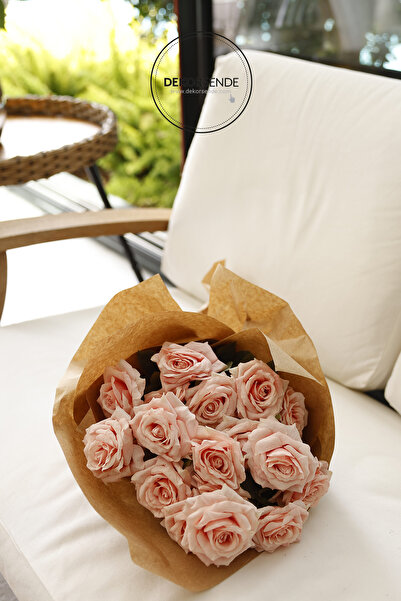 Dekorsende Artificial Rose Bunch Pink 40 cm