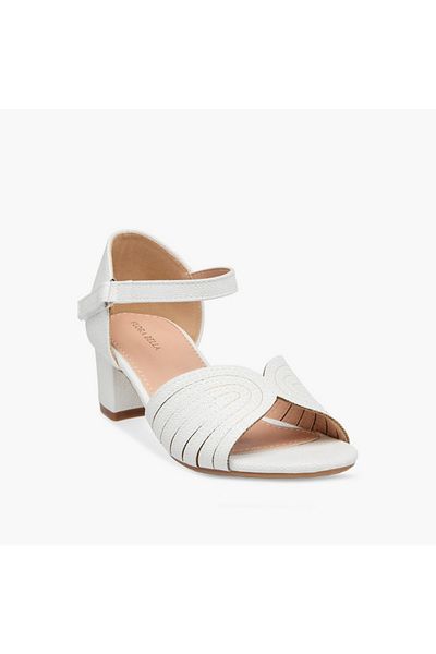 Flora Bella by Shoexpress Flora Bella Textured Block Heel Sandals with Hook and Loop Closure