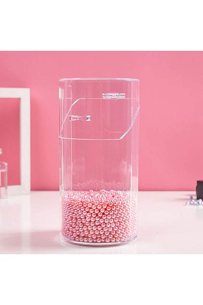 YANROO YANROO Cosmetic Organizer, Acrylic, Transparent/Pink, 21 x 10 x 10.5 cm