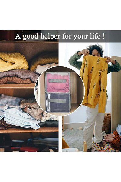 Liamostee Set of 2 Liamostee clothes organizers, nylon, transparent/gray, 36 x 20 x 25 cm