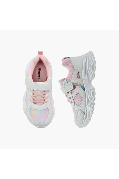 Juniors Panelled Sneakers with Hook and Loop Closure