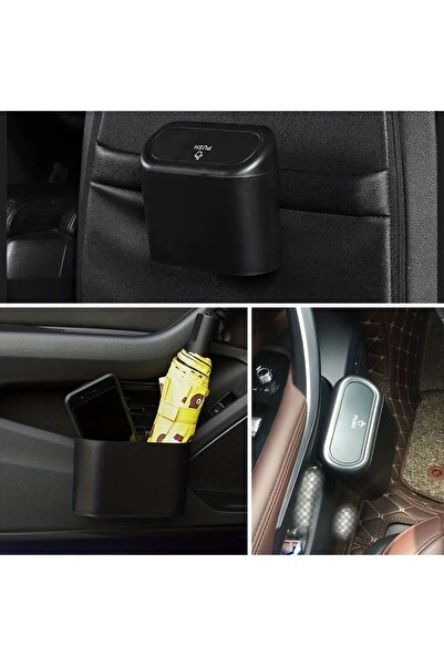 Buffer ® Araç İçi Takılarak Sabitlenebilen Mini Kapaklı Çöp Kovası