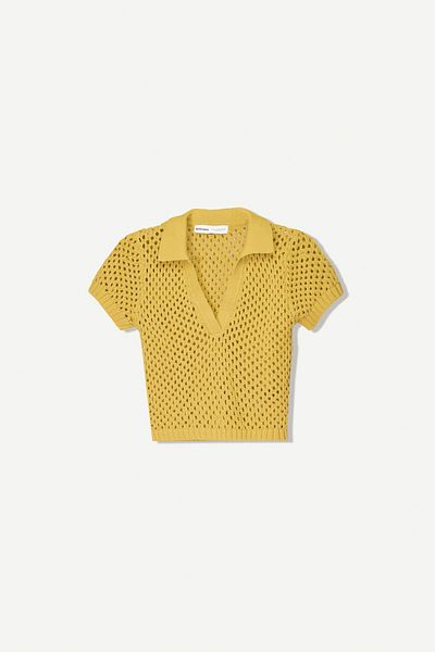 Bershka Short sleeve mesh polo collar sweater
