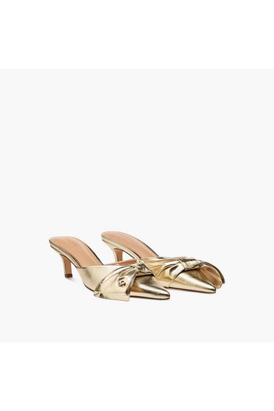 Celeste Women's Bow Accent Slip-On Shoes with Kitten Heels