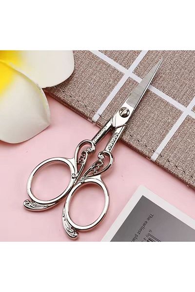 OZN AKSESUAR Silver Color Embroidery Scissors for Engagement and Ribbon Opening - Special Day Merasimli