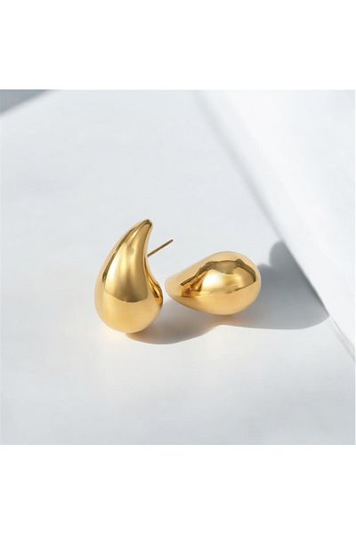 Perle Norie Gold Color Drop Shaped Modern Stylish Earring Set