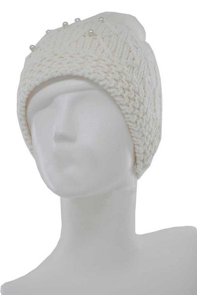 Kitti Girl's Pilling Resistant Inner Fleece Pearl Pompom Beret (K22140-02)