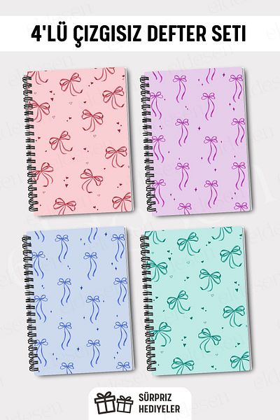 Eldesen Tasarım School Notebook Set - A5 / 50 Sheets, 100 Sheets, 4 Counter