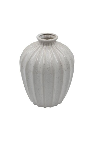 BM GİFT DESİGN Vază decorativă din porțelan albă 20x14cm