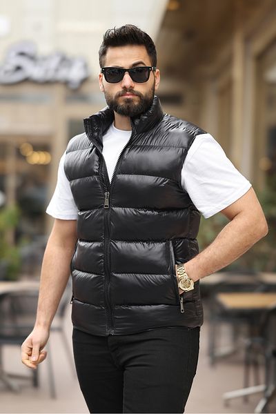 BOYS MANS Waterproof and Windproof Men's Shiny Vest Inflatable Vest