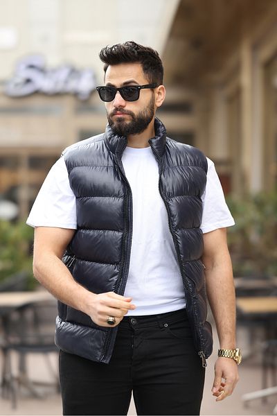 BOYS MANS Waterproof and Windproof Men's Shiny Vest Inflatable Vest