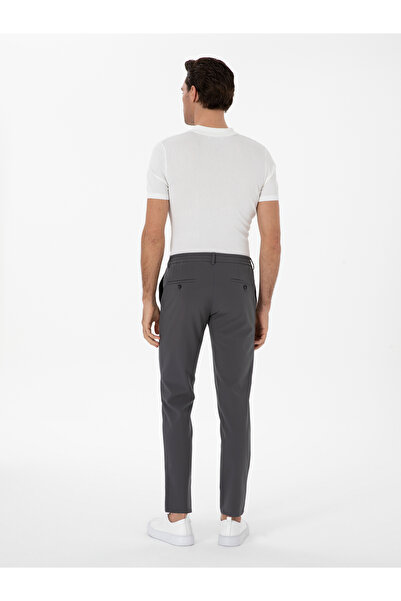 Cacharel Antrasit Slim Fit Beli Bağcıklı Esnek Klasik Pantolon 50310507-VR006